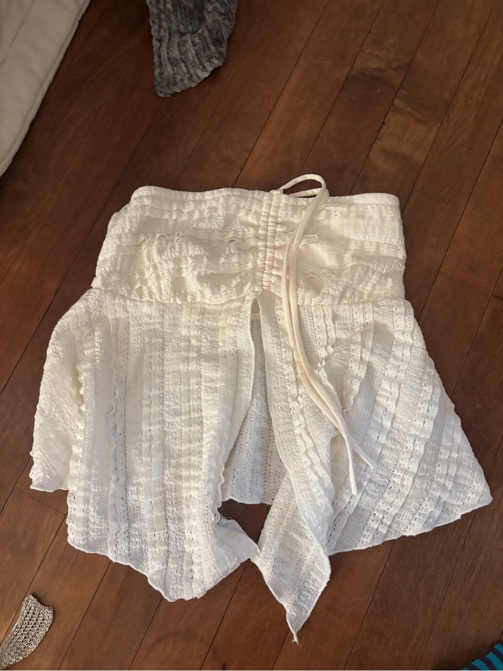 Urban Outfitters White Lace Tie-Waist Skort